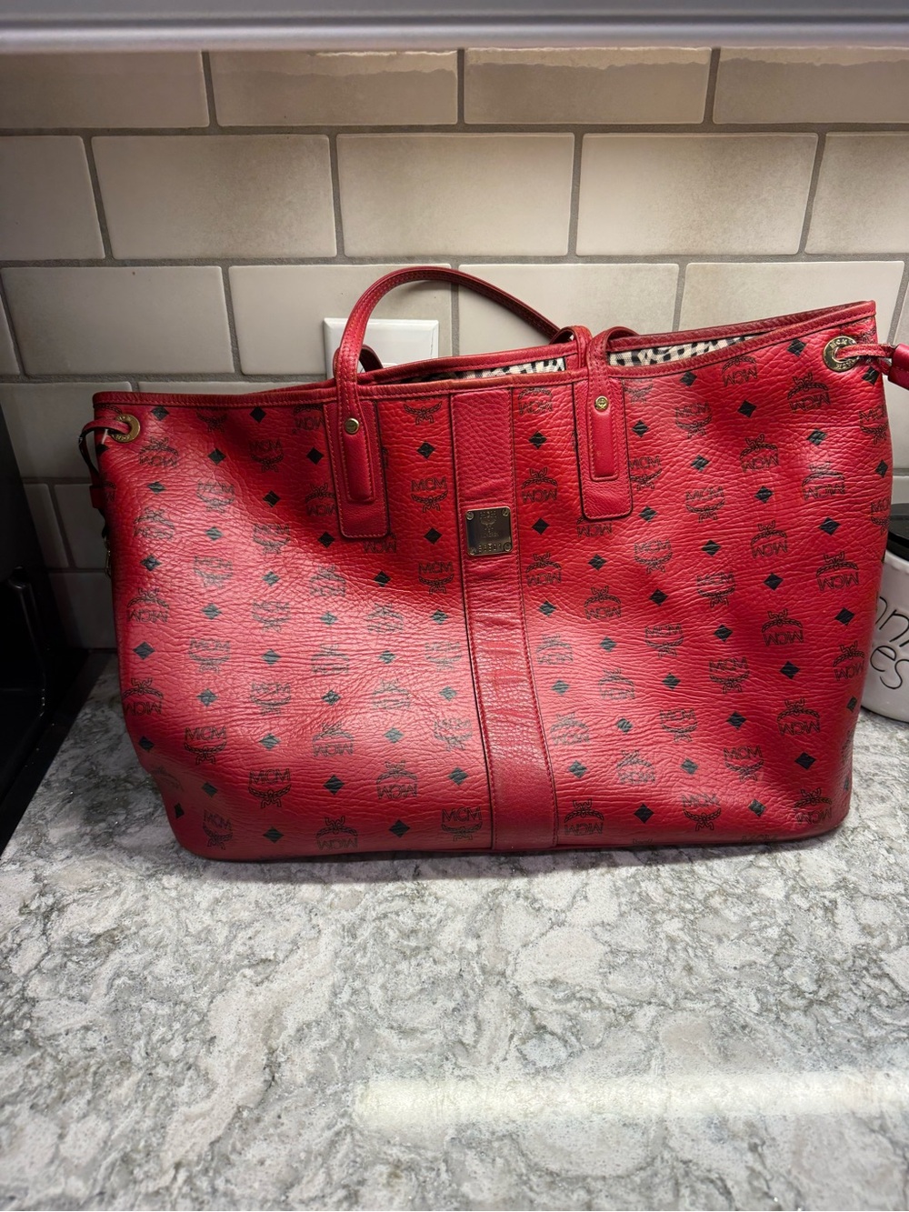 MCM Visetos Liz Reversible Shopper Tote - Picture 3 of 16